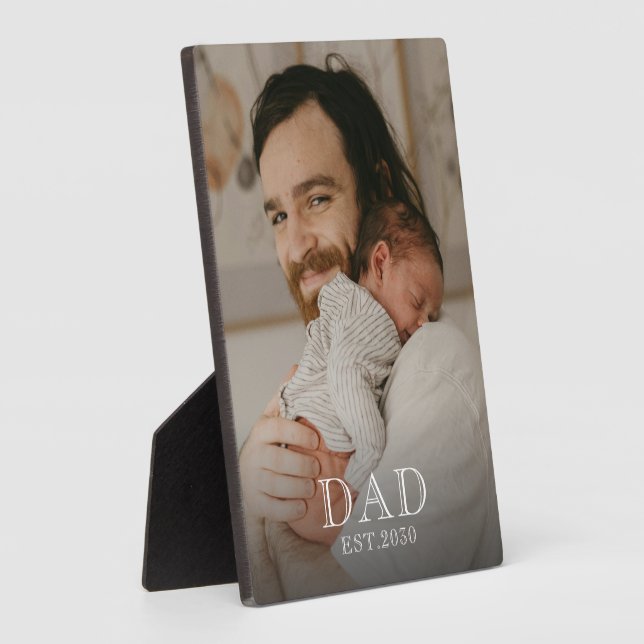 Custom Dad Established Photo  Plaque (Side)