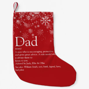 Custom Dad Father Definition Quote Holiday Small Christmas Stocking