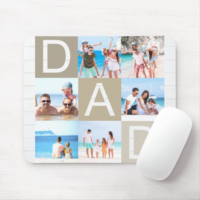 Custom Dad Father's Day Photo Collage Mouse Pad (With Mouse)
