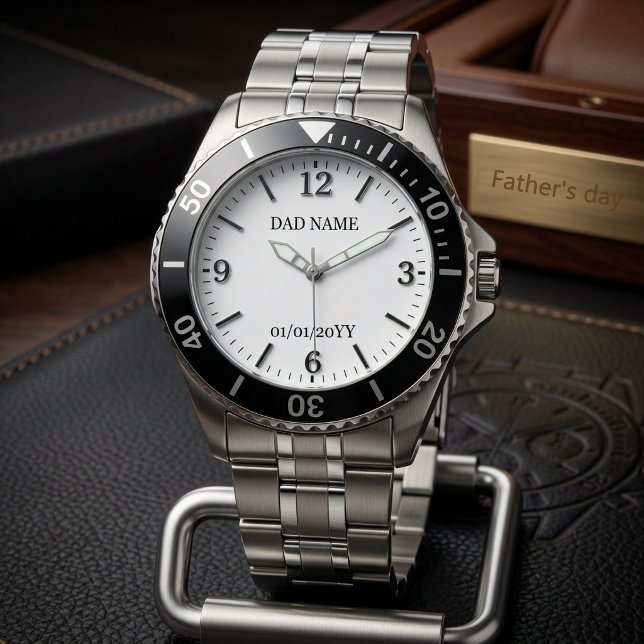 Custom Dad Name and Date Personalised Father’s Day Watch (Creator Uploaded)