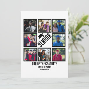 Custom Dad of the Senior graduate 8 Photo Collage Holiday Card