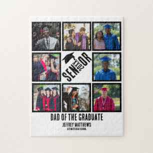 Custom Dad of the Senior graduate 8 Photo Collage Jigsaw Puzzle