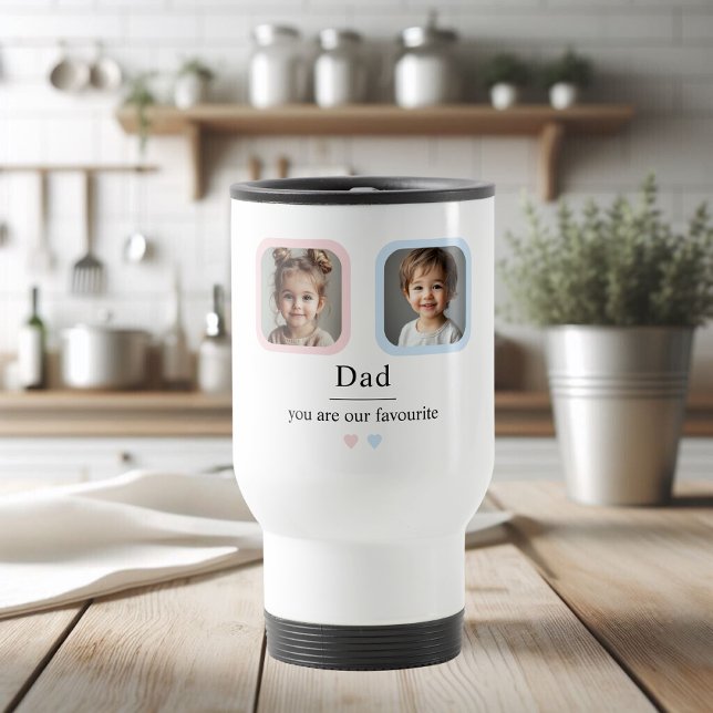 Custom Dad with 2 Kids Photos You Are Our Favourit Travel Mug (Creator Uploaded)
