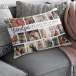 Custom Daddy 18 Photo Collage Lumbar Cushion<br><div class="desc">Discover our photo-centric scatter cushion, an ideal gift for all the fathers in your life. Perfect for birthdays or Father's Day, these pillows allows you to feature 18 photos as a sentimental keepsake. Emblazoned with a cheerful 'We Love You So Much!' text, you have the flexibility to change or delete...</div>