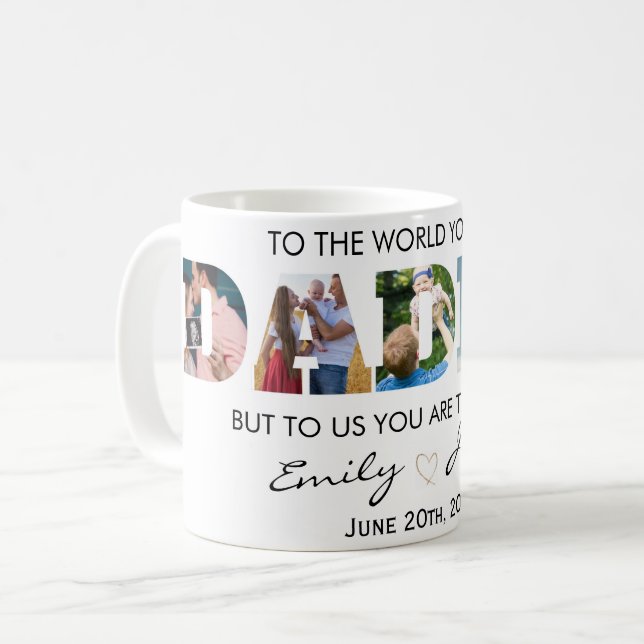  Custom Daddy Father's Day Photo Collage Coffee Mug (Front Left)