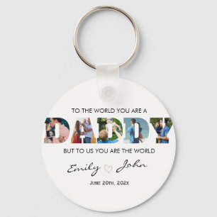  Custom Daddy Father's Day Photo Collage Key Ring