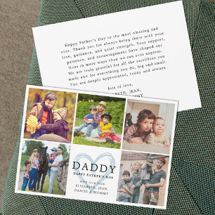 Custom Daddy Happy Father's Day Cute Photo Collage Card