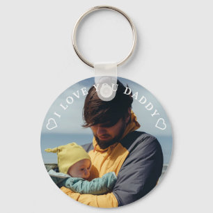 Custom Daddy Keychain, I Love You Daddy Photo Keyc Key Ring