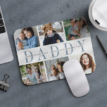 Custom Daddy Photo Collage & Kids Names Mouse Pad<br><div class="desc">Create a cool custom gift for the best dad ever with this photo collage mousepad. Use the templates to add 6 photos,  and personalise with his children's names or a custom message in the centre,  overlaid on "DADDY" in soft blue lettering. Makes an awesome unique gift for Father's Day!</div>