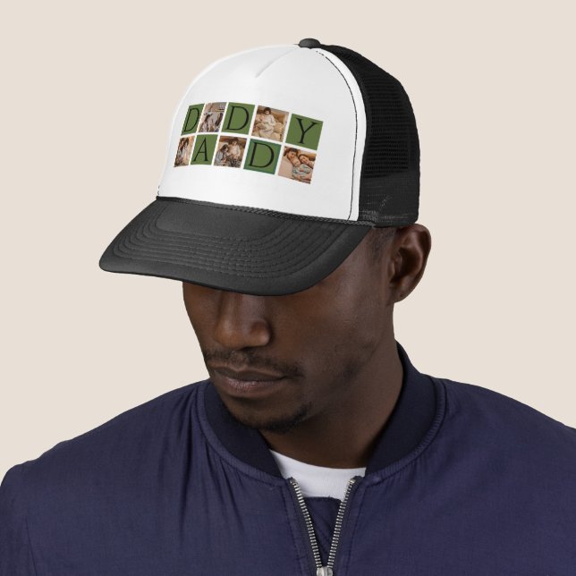 Custom Daddy Photo Collage – Modern Father's Day | Trucker Hat (In Situ)