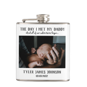Custom Daddy Photo First Father's Day   Hip Flask