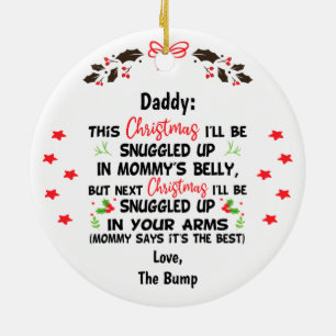 Custom Daddy This Christmas I'll be snuggled up Ceramic Tree Decoration