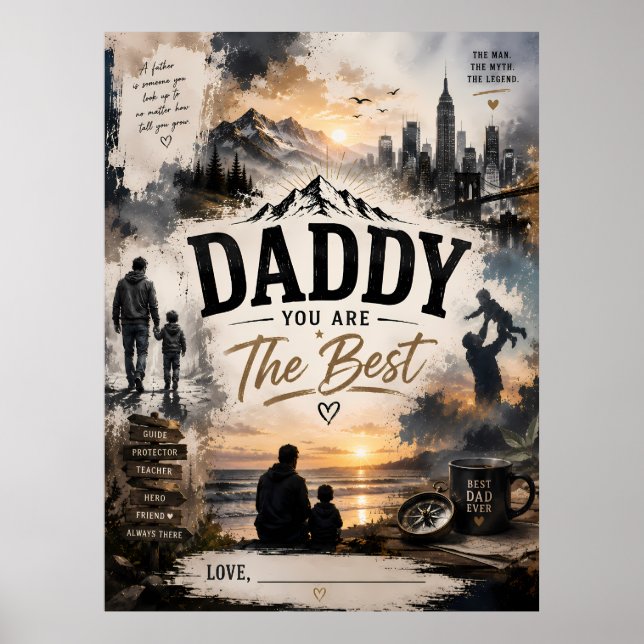 Custom Daddy You Are The Best Poster (Front)