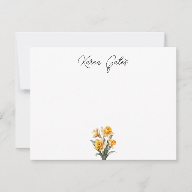 Custom Daffodil Note Card | (Front)
