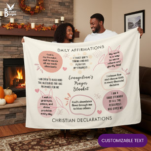 Custom Daily Affirmations Christian Bible Verse Fleece Blanket