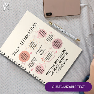 Custom Daily Affirmations Christian Bible Verse Notebook
