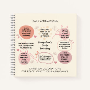 Custom Daily Affirmations Christian Bible Verse Notebook