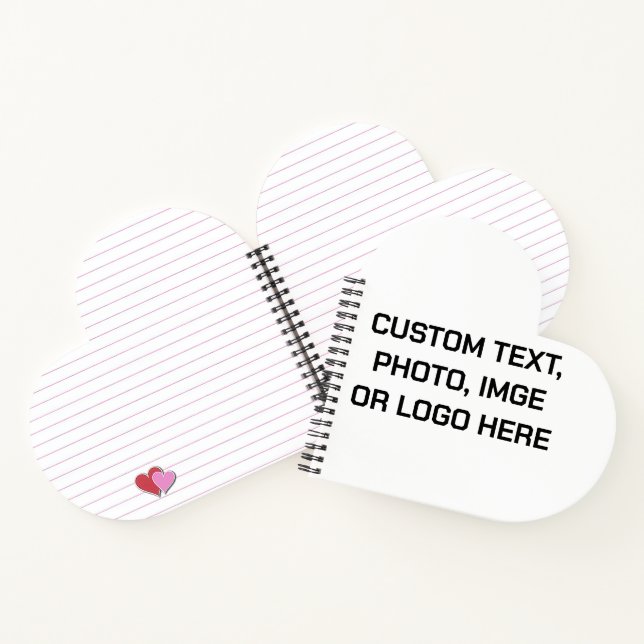 Custom Daily Diary Heart Shaped Notebook (Inside)