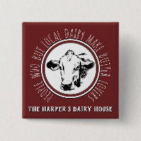 "Custom Dairy Farm Name Funny Milk Cow Advertising