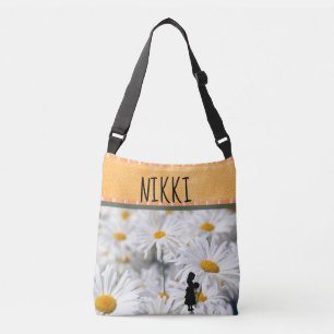 Custom Daisy Flower Girl Crossbody Bag