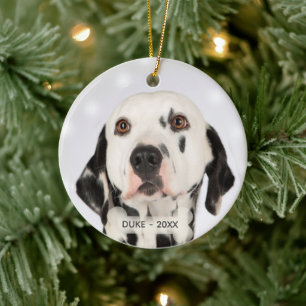 Custom Dalmatian Dog Photo Ceramic Tree Decoration