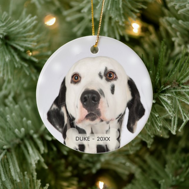 Custom Dalmatian Dog Photo Ceramic Tree Decoration (Tree)