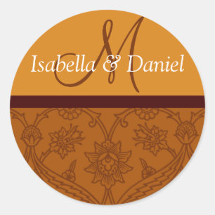 Custom Damask Monogram Seals For Envelopes