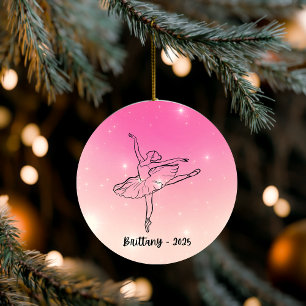 Custom Dance Ornaments, Personalized Ballet Gift Ceramic Tree Decoration