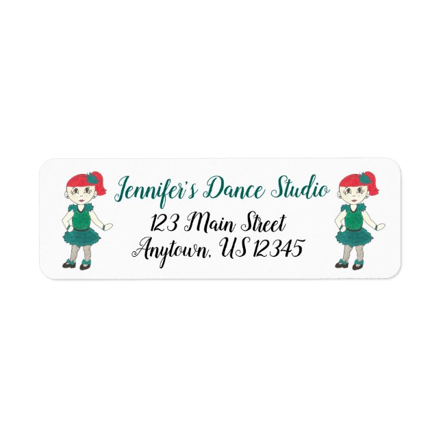 Custom Dance School Studio Teacher Tap Dancer Teal (Front)