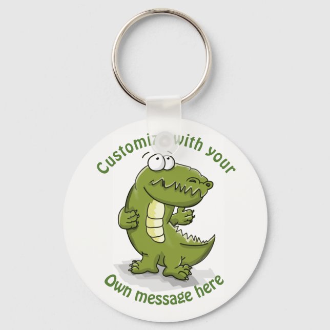 Custom Dancing Crocodile Cartoon Key Ring (Front)