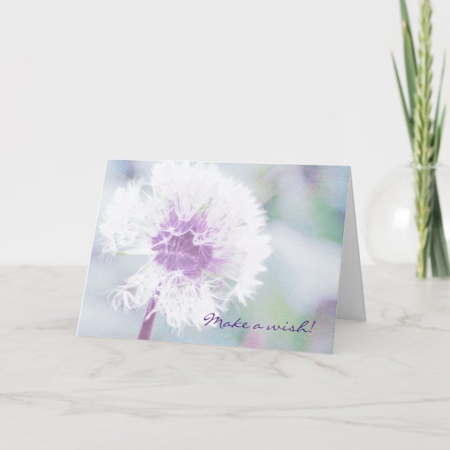Custom Dandelion Wishes Greeting Card (Front)