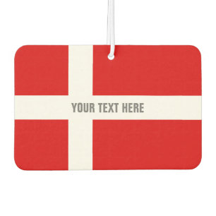 Custom Danish flag car air freshener