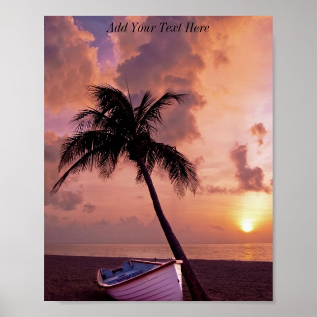 Custom Dark Beach Sunset Poster (Front)
