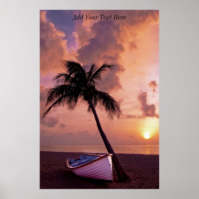 Custom Dark Beach Sunset Poster (Front)