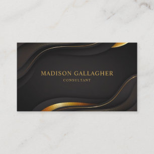 Custom Dark Brown Black And Gold Professional Business Card