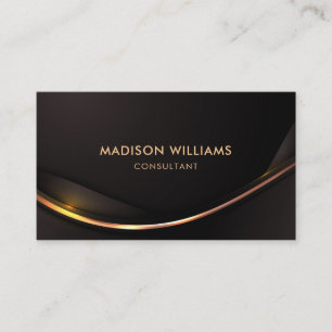 Custom Dark Brown Black Gold Professional Business Card