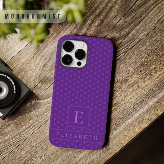 Custom Dark Deep Blue Lavender Purple Polka Dot Case-Mate iPhone Case (Custom Dark Deep Blue Lavender Purple Polka Dot Case-Mate iPhone Case)