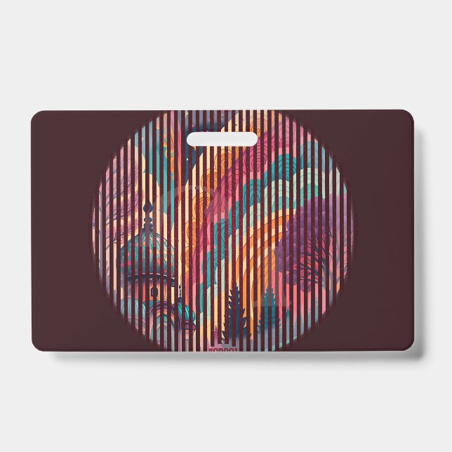 Custom Dark Fantasy Stripe Badge ID Badge (Front)