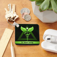 Custom Dark Green Caduceus Alternative Medicine