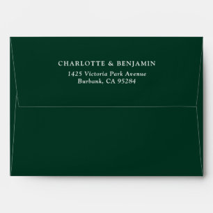 Custom Dark Green Return Address 5x7 Envelopes