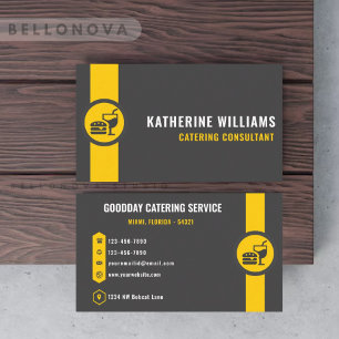 Custom Dark Grey Black Yellow Transportation Business Card