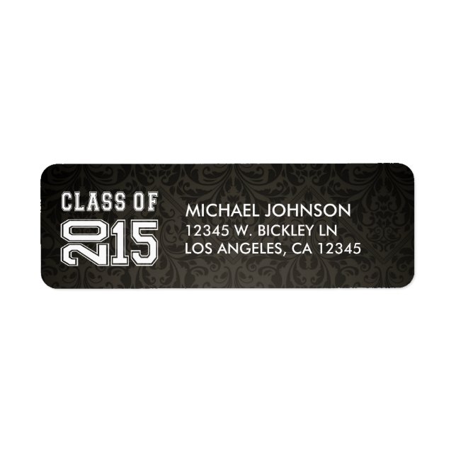 Custom Dark Grey Damask Class of 2015 (Front)