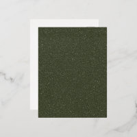 Custom Dark Moss Glitter Foil Invitation Postcard