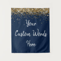 Custom Dark Navy Blue Birthday Party Photo Booth