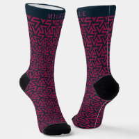 Custom Dark Pink Purple Black Geometric Pattern