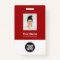 Custom Dark Red Employee Photo, Bar Code, Logo