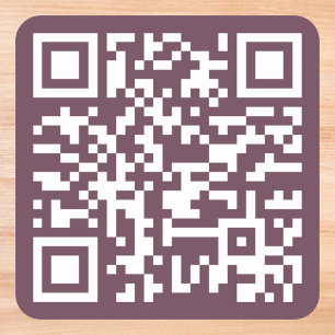 Custom Dark Rose Pink QR Code Website Address URL Square Sticker
