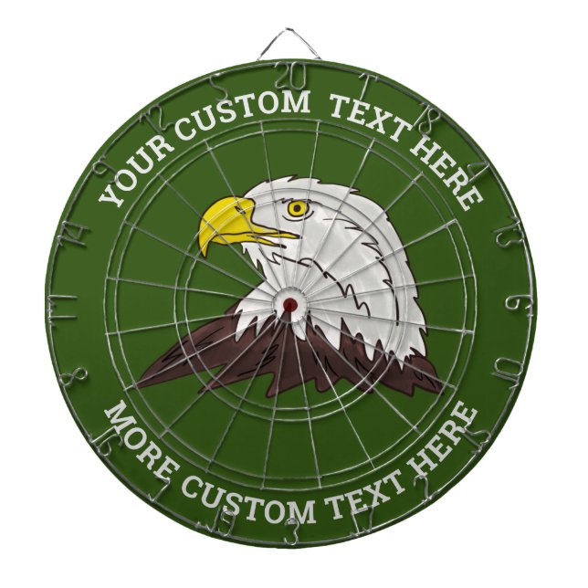 Custom dart board with American eagle bird logo (Front)