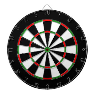 Custom Dartboard - Classic BLACK WHITE, RED GREEN