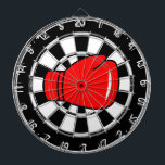 Custom dartboard with red boxing glove logo<br><div class="desc">Custom dartboard with red boxing glove logo. Personalise with text optionally. Great for home,  club,  gym,  bar,  pub etc.</div>
